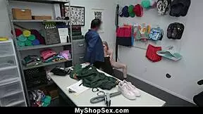 Mall loss prevention officer employs strict action on the shoplifter teen 18+ - myshopsex
