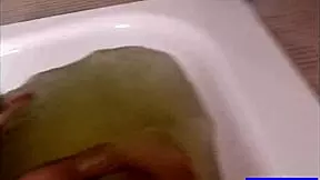 dick and sveta share a bath in the bathroom