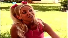 gorgeous blonde teen fucking huge cock in the park