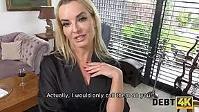 Blue-eyed housewife rides dick to pay off debt in provocative pov