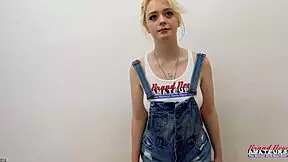 Petite blonde Annie Archer gives a deepthroat blowjob, gets her hairy twat fucked, and tits jizzed in POV sex.