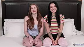 Excogi's two pretty girls become cock-craving sluts in hot threesome action.