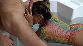 Petite colombian blonde petite 18+ blonde fucked by pornstar antonio mallorca in the jacuzzi ends in cum in the mouth.