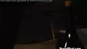 handcuffed blonde lesbian slave whipped hard on bed, ouch! 😱