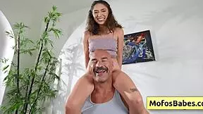 tiny busty teen amber summer enjoys big dick pumping bald cunt