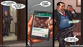 Cheating husband seduces sexy ebony maid in kitchen