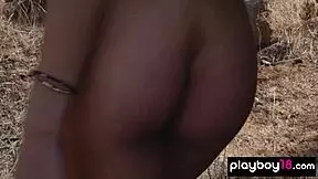 Wow, Flat-Chested Canadian Drew Catherine Strips on a Rock! 🌿