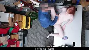 burglar caught stealing at black friday sale, punished with domination and doggystyle fucking