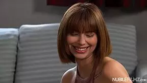 hot petite blonde babe deepthroats after victory