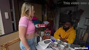 Reality Kings Present Wild Outdoor Face Fucking. Blonde Teen with Piercing Takes Deepthroat Hard!