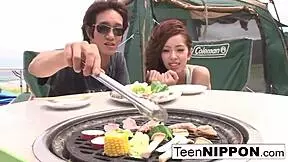 Japanese Girlfriend Sucks Her Man Outdoors in Secret Hardcore Action