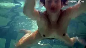 Check out ivetta, katka, and barbara as hot underwater lesbians at the pool! 🏊‍♀️