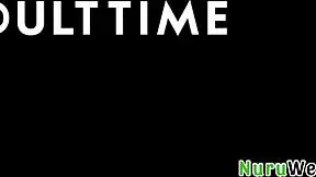 i'm a sexy busty blonde masseuse preppin my client for nuru massage with wet pussy kissin - cherry kiss milan ponjevic