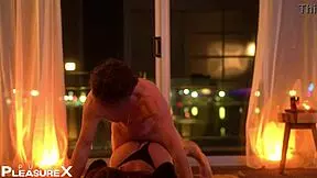 Pegging feast with Latina hottie in blue jeans. Wanna hear him scream like a bitch?