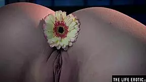 Teen 18+ Inserts Flower in Ass