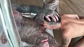 Guys pounding throat making swallow everything and cumming in ass
