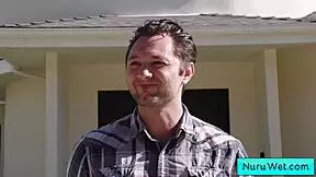 asian teen nuru massage with wet pussy and ass