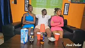 Two cute teen 18+ friends enjoy a fun and wild time together.