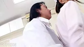 Sexy Japanese nurse gives blowjob and fucks in hospital 😍