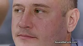 Asian spinner rides teacher's cock by the chalkboard