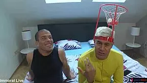 football fans threesome with stepson