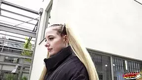 Housewife cleans house to cum on shaved pussy.