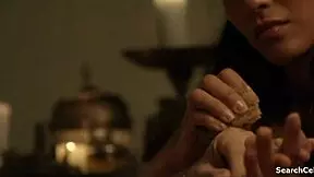 she rubs her wet pussy with slime panties, squirting until she cums