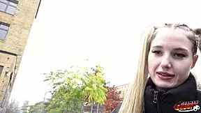 Housewife cleans house to cum on shaved pussy.