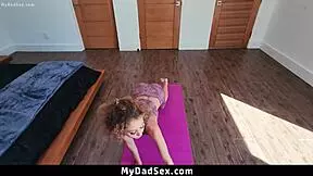 The stepdaughter lost a game to her daddy and had to strip naked for him.