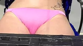 Wife's Thrilling Public Sunbathing with Suncream on Tits.