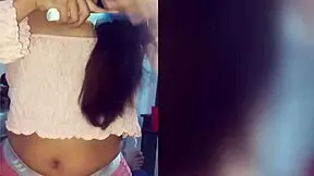 18-year-old girl with perfect tits sucking my fingers in this real amateur homemade video