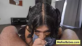 Beautiful Busty Brunette Teen Gives Nice Tug And Suck Monster White Dick - Cami Strell Charles Dera!