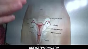 Is the milf stepmom educating her stepson? Olive glass in action.