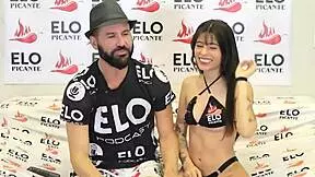 mells blanco takes bon bon bum challenge in petite 18+ casting interview 😏🇨🇴
