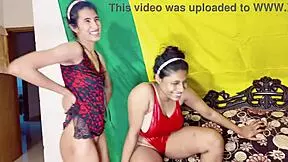 Visiting my friend after ages, I seduce and fuck her muscular boyfriend in FFM 😏