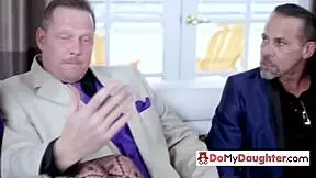 Mature guys make hot foursome with horny teen 18+s in interracial group