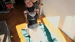 I-I hold the balaklava girl in new costume while he destroys her pussy and throat