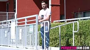 pervy stepbro spies on stepsister's feet fetish