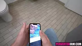 pervy stepbro spies on stepsister's feet fetish