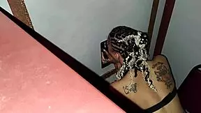 Petite Latina's First Glory Hole Sucking with Pierced Nipples.