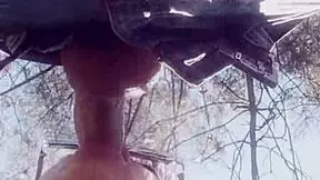 Real outdoor deepthroat blowjob caught behind the scenes