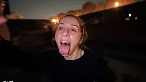 slutty teen 18+ie get risky public facial