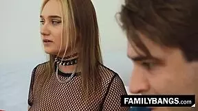 Panty sniffer gets bold chance with bratty stepsister for anal fucking