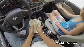 Picking Up Short Haired Blonde Cutie for Outdoor Hardcore Doggystyle Action on Cash Deal