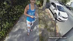 Picking Up Short Haired Blonde Cutie for Outdoor Hardcore Doggystyle Action on Cash Deal