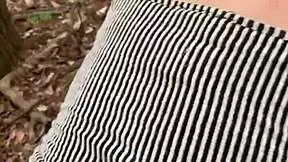 We got caught in the forest while she begged for hard action