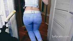 thieving teen caught shoplifting, dominated in office with tight pussy