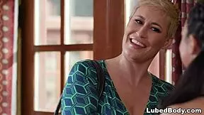 Lesbian Teacher Surprised by Student in Massage Shop! Ryan Keely and Kiarra Kai Engage in Oral Action