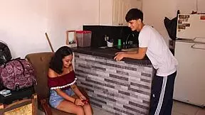 I called my stepbrother over for a visit but he doesn't know I want to fuck him and I'm so horny. He gives me oral and cums on my tits and in my mouth.