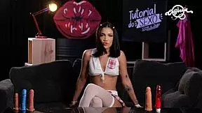 Brazilian shaved babe performs blowjob on young Asian lesbian pussy and ass.